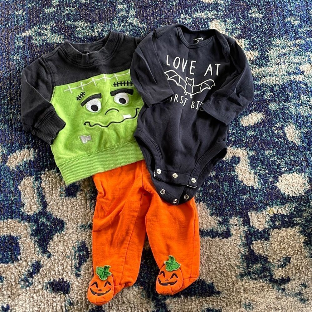 Bundle of 3 Halloween baby clothes